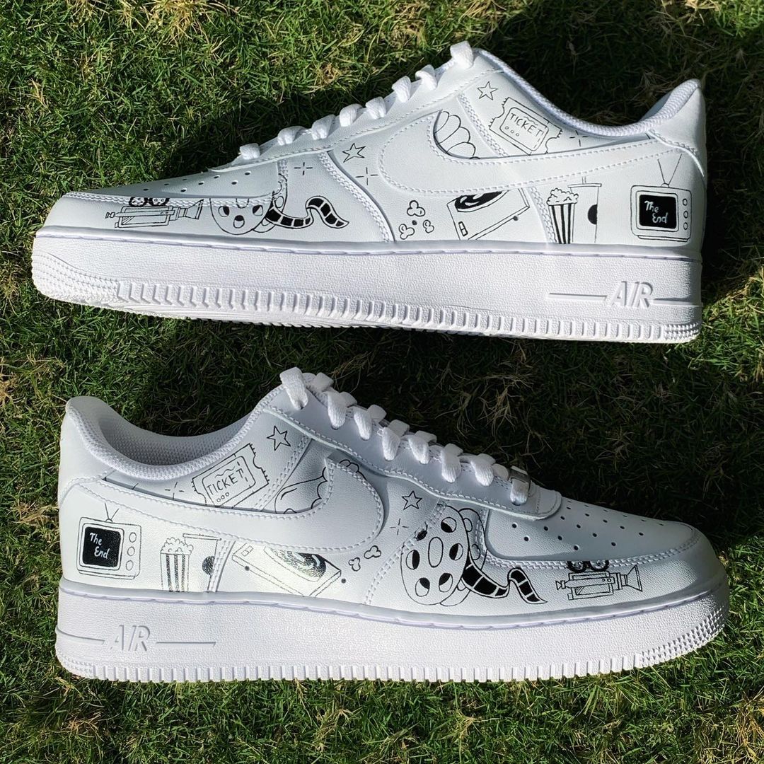 Black and White Movie Custom Air Force 1