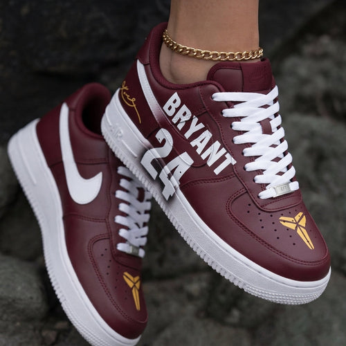 Kobe Bryant 24 Burgundy White Custom Air Force 1