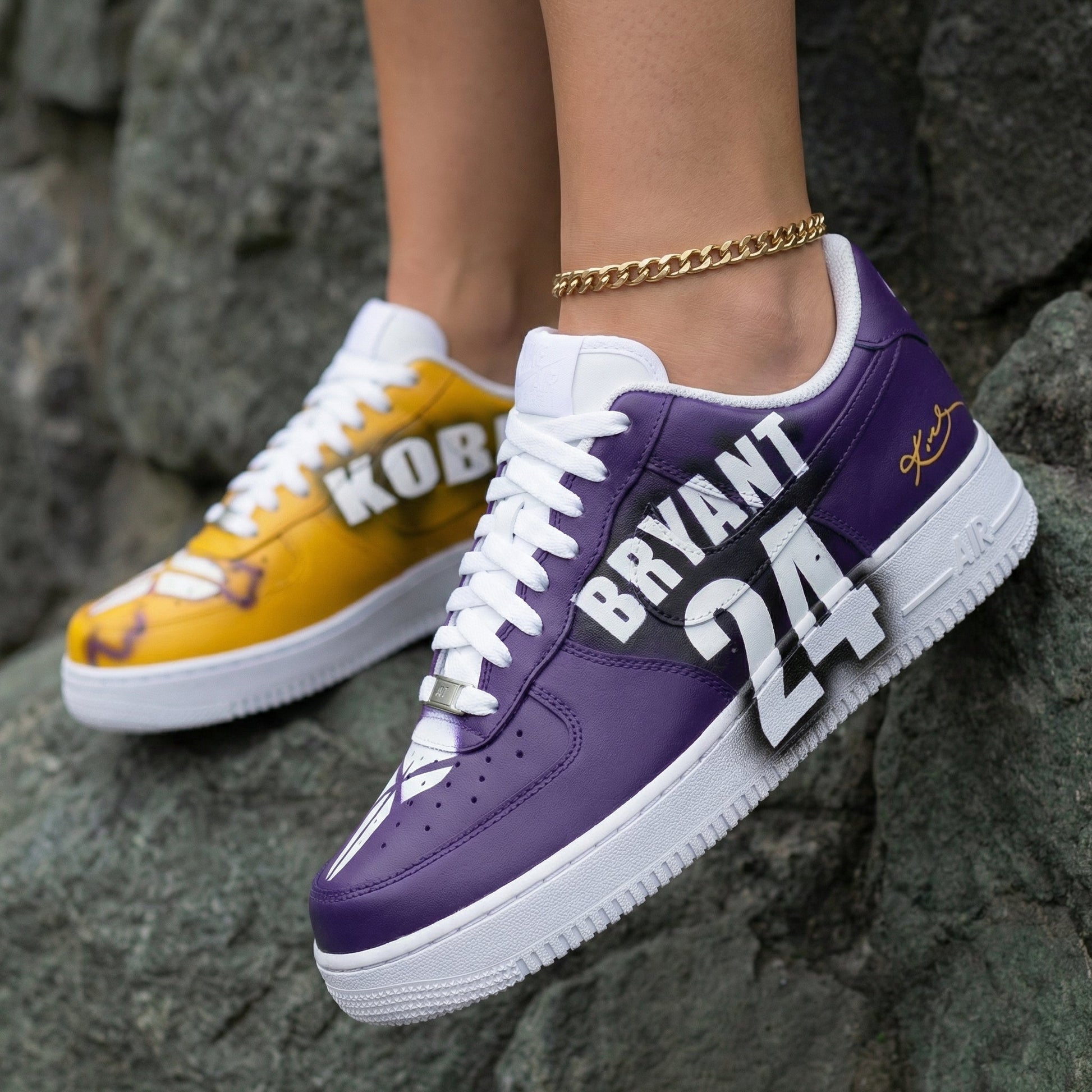 Kobe Bryant 24 Purple Yellow Custom Air Force 1