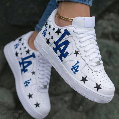 LA Logo Black Stars Blue Black Custom Air Force 1