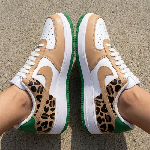 Leopard Print Tan Green Custom Air Force 1