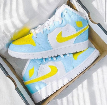 Blue Yellow Custom Air Jordan 1