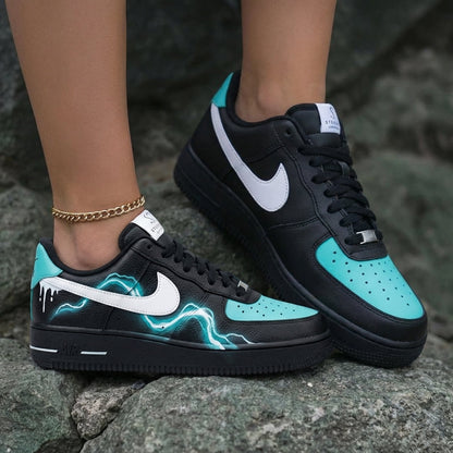 Lightning Black Baby Blue Custom Air Force 1