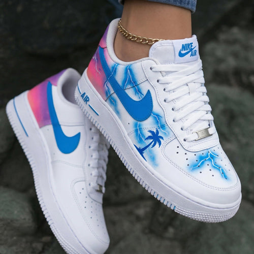 Lightning Palms Blue Pink Custom Air Force 1