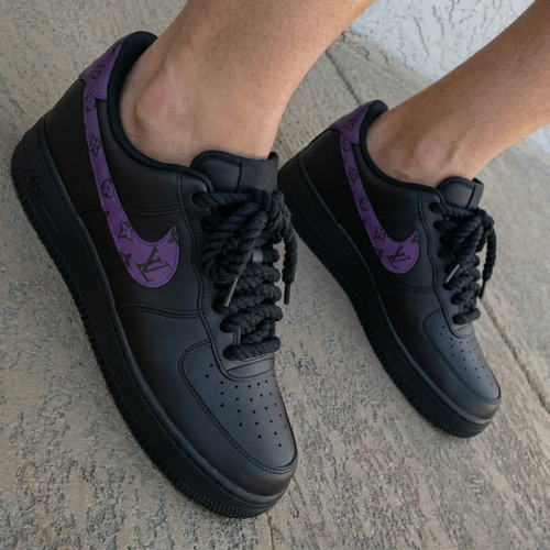 LV Monogram Purple Black Custom Air Force 1