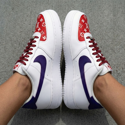 LV Monogram Red Purple Custom Air Force 1