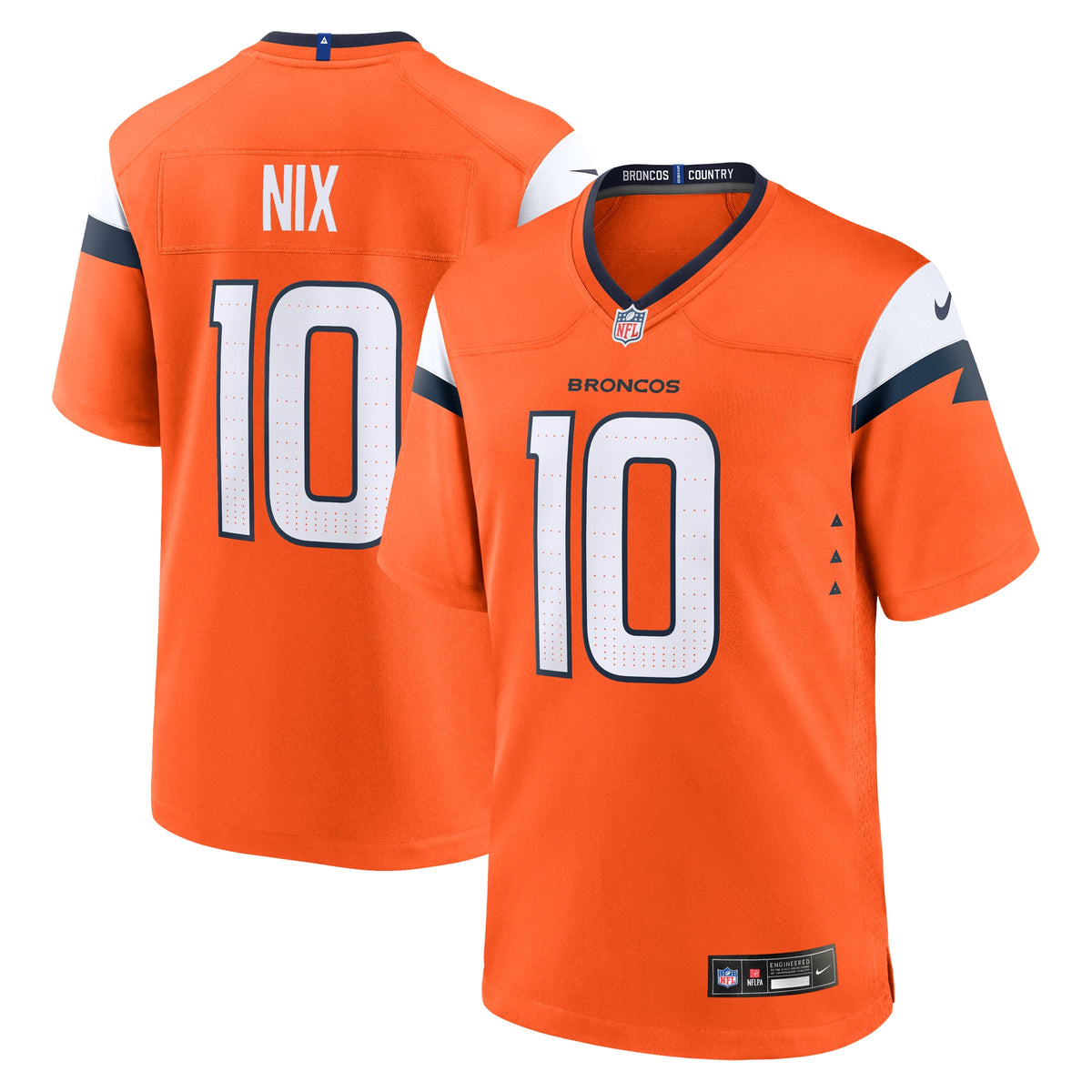 Bo Nix Denver Broncos Orange NFL jersey