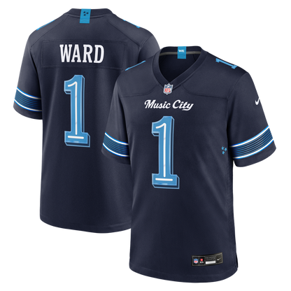 Cameron Ward #1 Tennessee Titans 2026 Rivalries Premium Football Jersey – Navy front product view