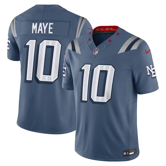 Drake Maye New England Patriots Blue NFL jersey