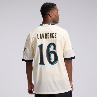 Trevor Lawrence #16 Jacksonville Jaguars 2026 Rivalries Premium Football Jersey – Natural alternate product view