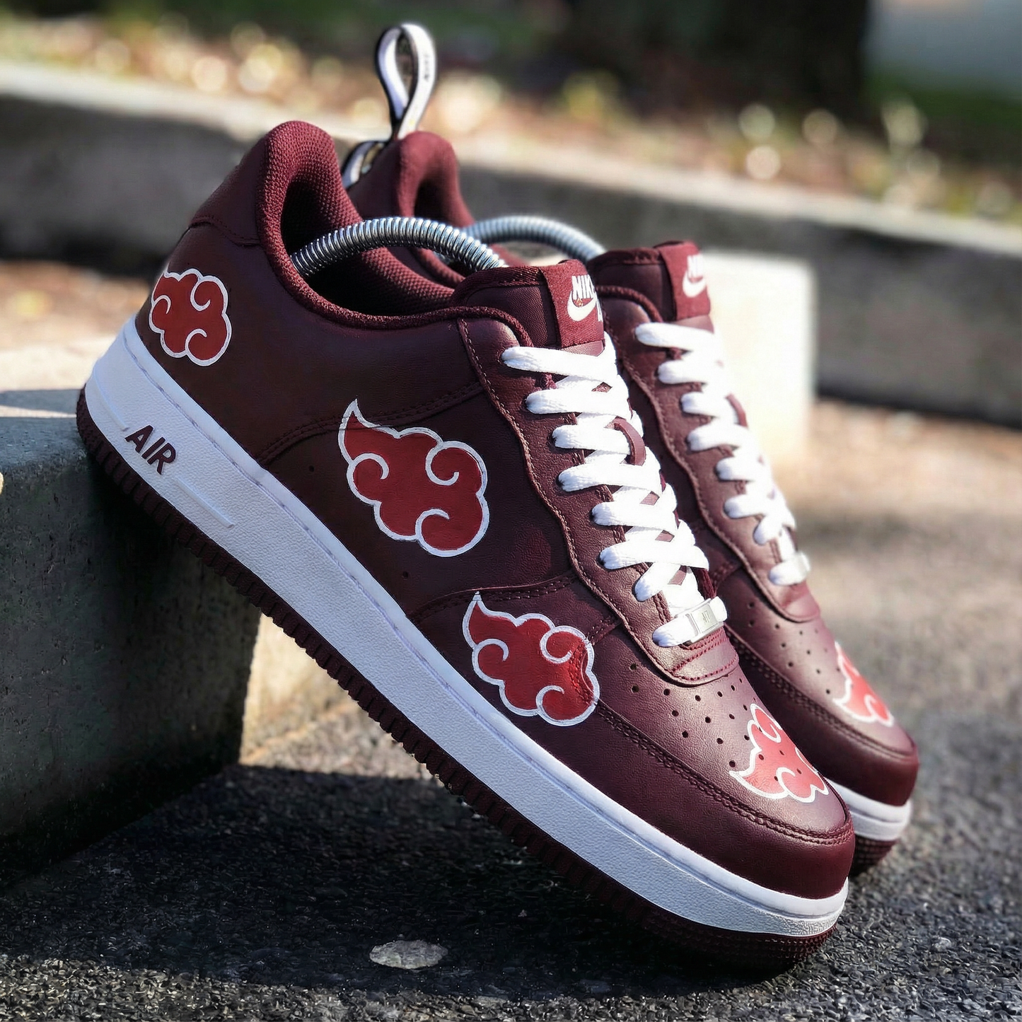 Naruto Clouds Maroon White Custom Air Force 1