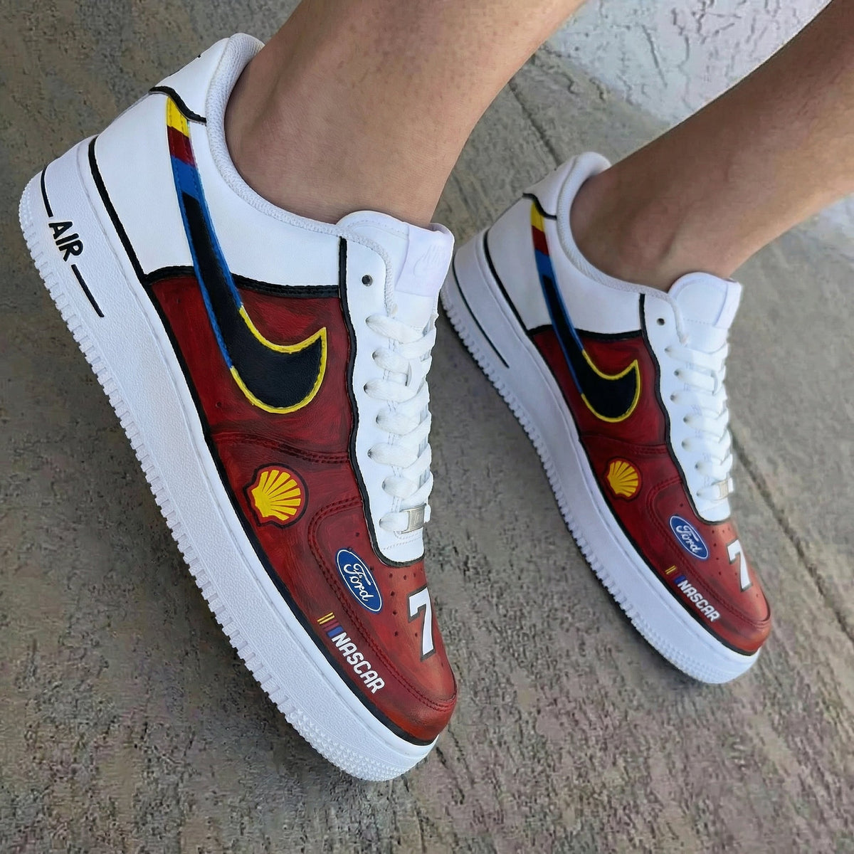 Nascar Theme Red Custom Air Force 1
