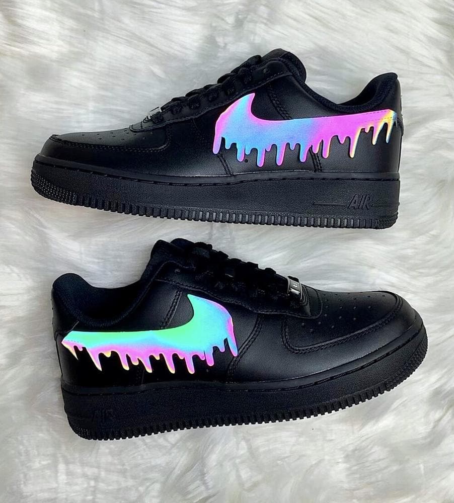 Neon Drip Black Custom Air Force 1