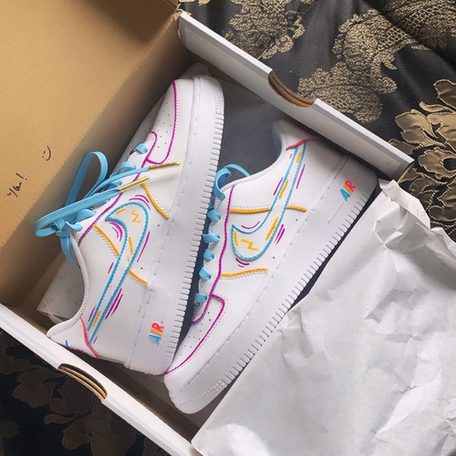 Neon Lines Baby Blue Custom Air Force 1