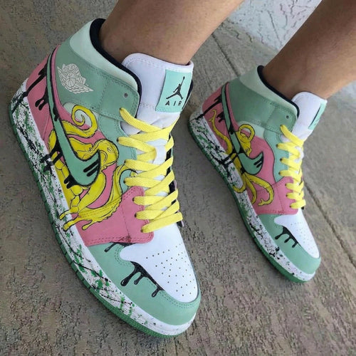 Octopus Pattern Baby Pink Mint Green Custom Air Jordan 1
