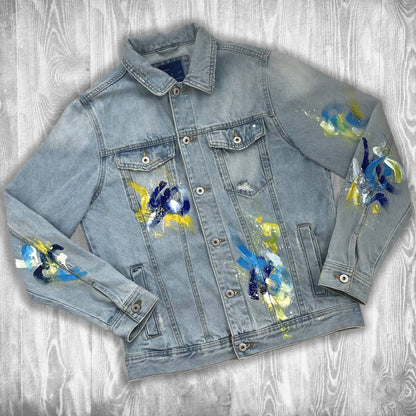 Starry Night Custom Hand Painted Denim Jacket