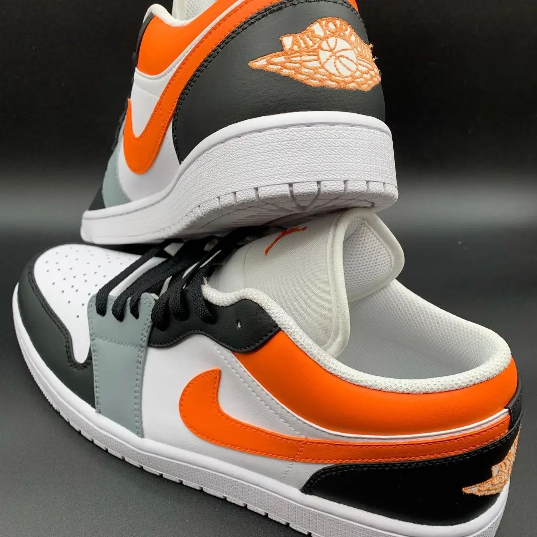 Orange Black Custom Air Jordan 1