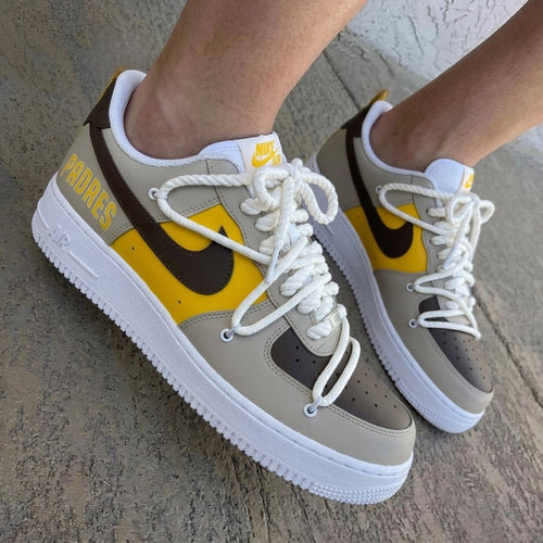 Padres Yellow Brown Custom Air Force 1