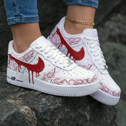 Paisley Pattern Red Pink Custom Air Force 1