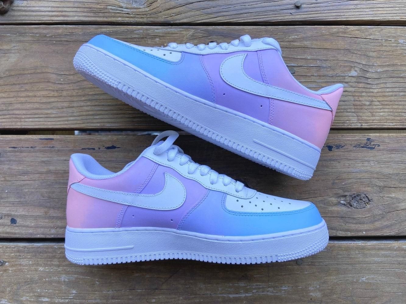 Pastel Ombre Baby Blue Baby Pink Custom Air Force 1