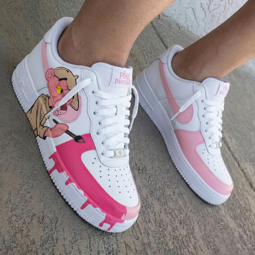 Pink Panther Cartoon Baby Pink Custom Air Force 1