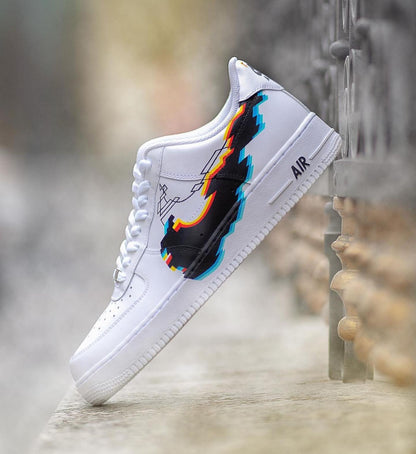 Pixel Pattern Black Color Custom Air Force 1