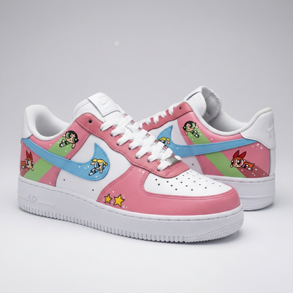 Powerpuff Girls Cartoon Baby Pink Blue Green Custom Air Force 1