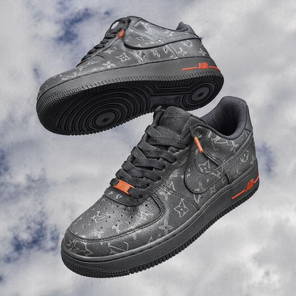 Hand Painted Black Custom Air Force 1 Sneakers