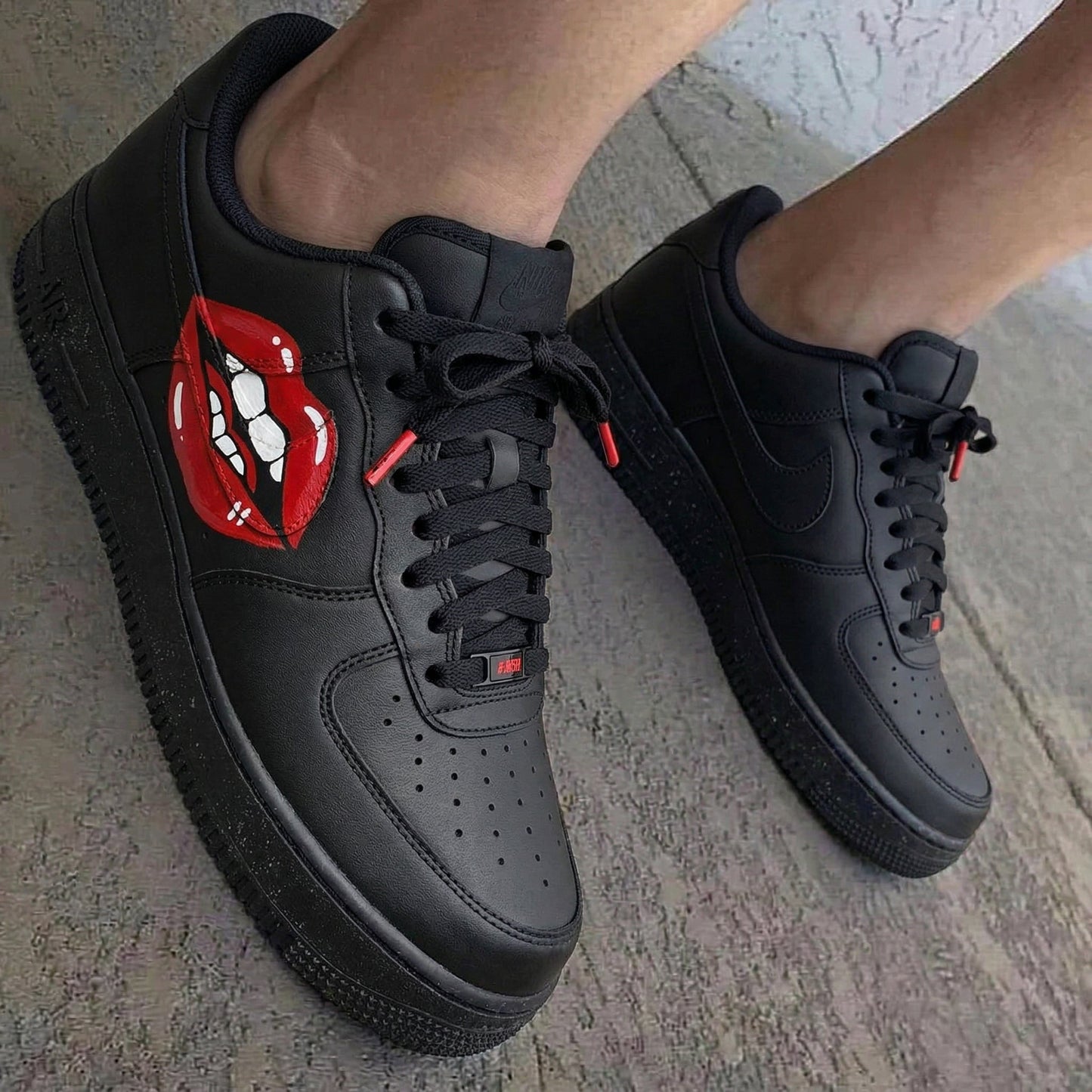 Red Lips Black Custom Air Force 1