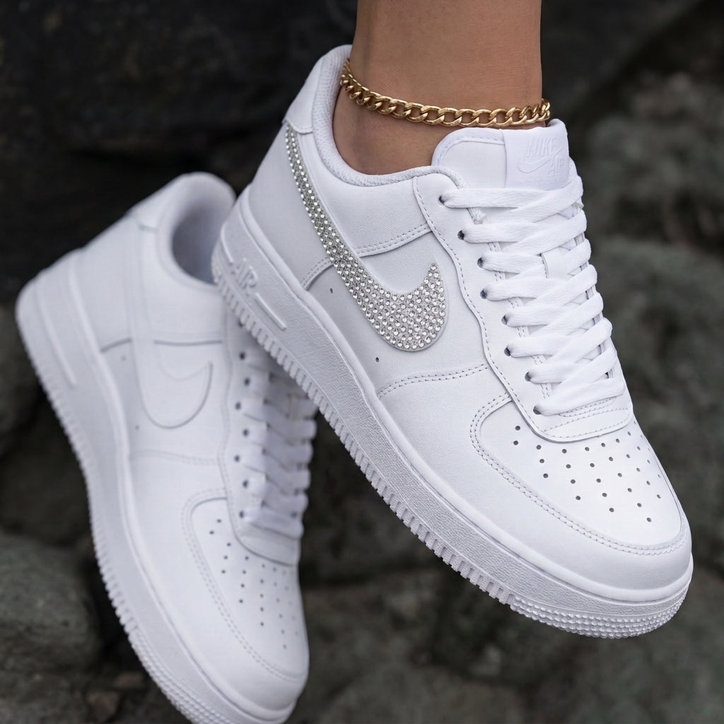 Rhinestone Custom Air Force 1 Weeding Shoes