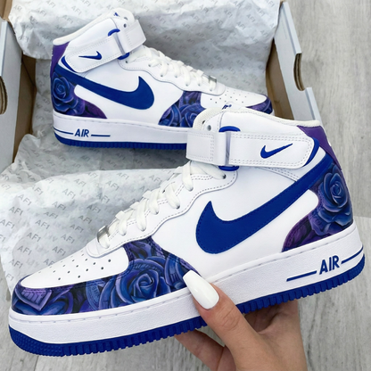 Rose Pattern Blue Purple Custom Air Force 1