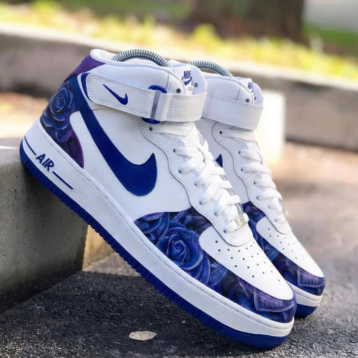 Rose Pattern Blue Purple Custom Air Force 1