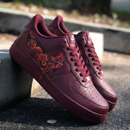 Rose Pattern Maroon Custom Air Force 1