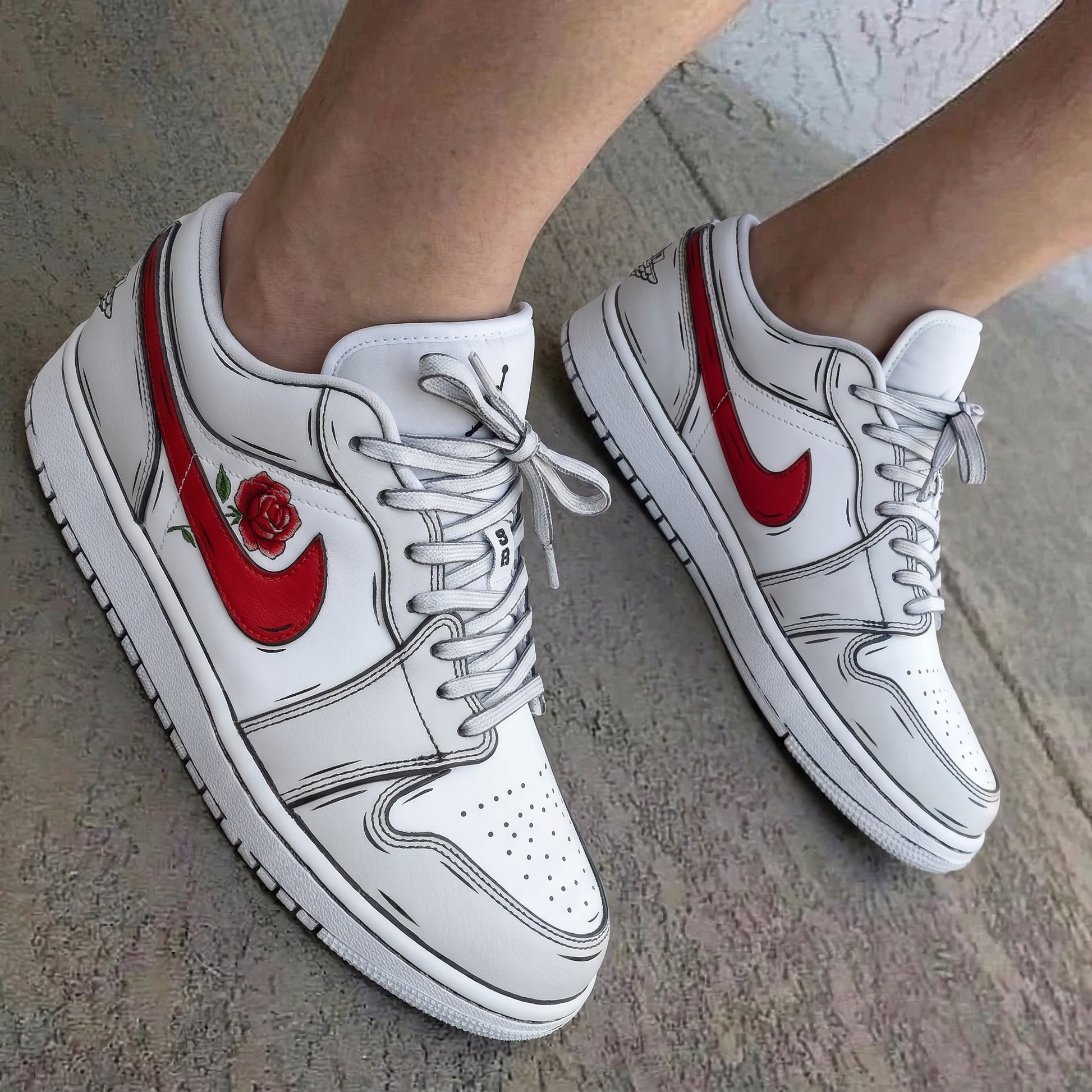 Rose Red Black Custom Air Jordan 1