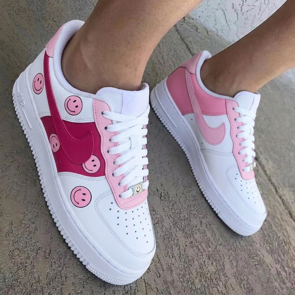 Smiley Baby Pink Hot Pink Custom Air Force 1