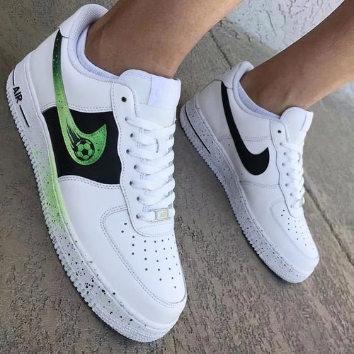 Soccer Ball Green Black Custom Air Force 1