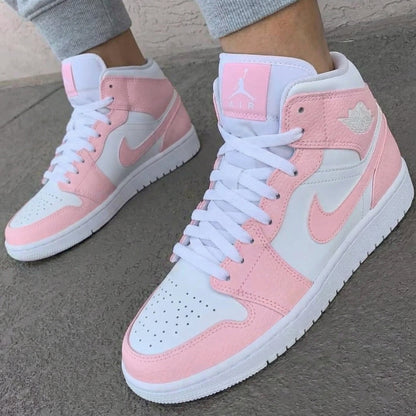 Soft Pink White Custom Air Jordan 1