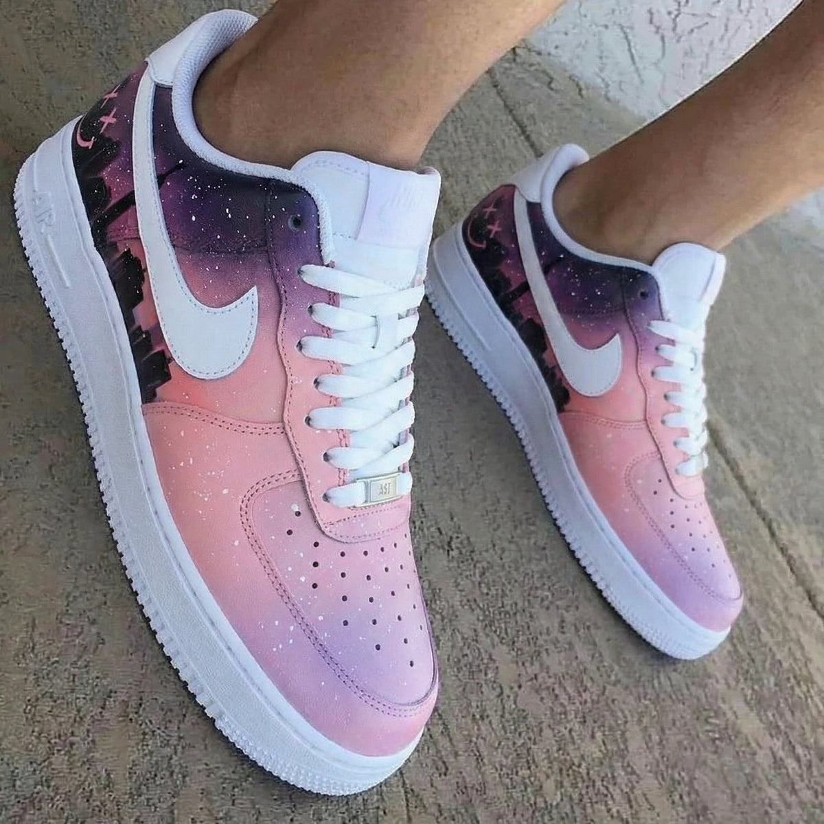 Space Cityscape Baby Pink Purple Custom Air Force 1
