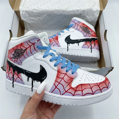 Spider Web Pattern Baby Blue Custom Air Jordan 1