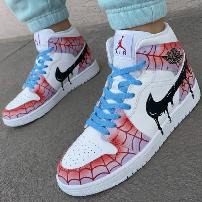 Spider Web Pattern Baby Blue Custom Air Jordan 1