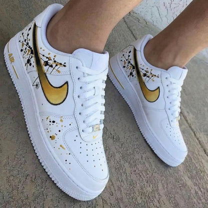 Splash Pattern Gold Custom Air Force 1