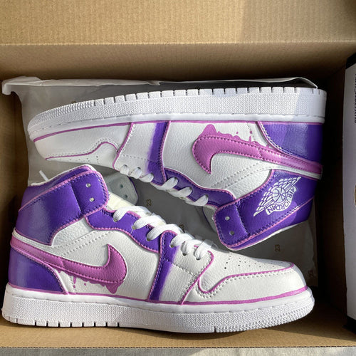 Splash Pattern Purple Pink Custom Air Jordan 1