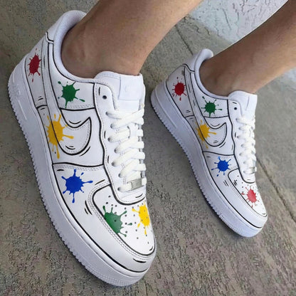 Splash Pattern Red Green Yellow Custom Air Force 1