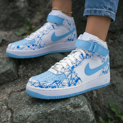 Splatter Baby Blue Custom Air Force 1