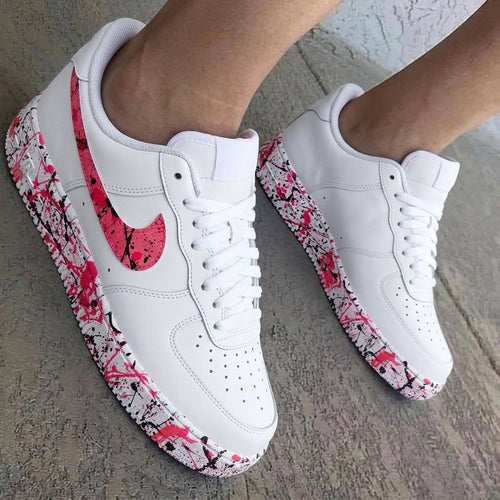Splatter Paint Pink Black Custom Air Force 1