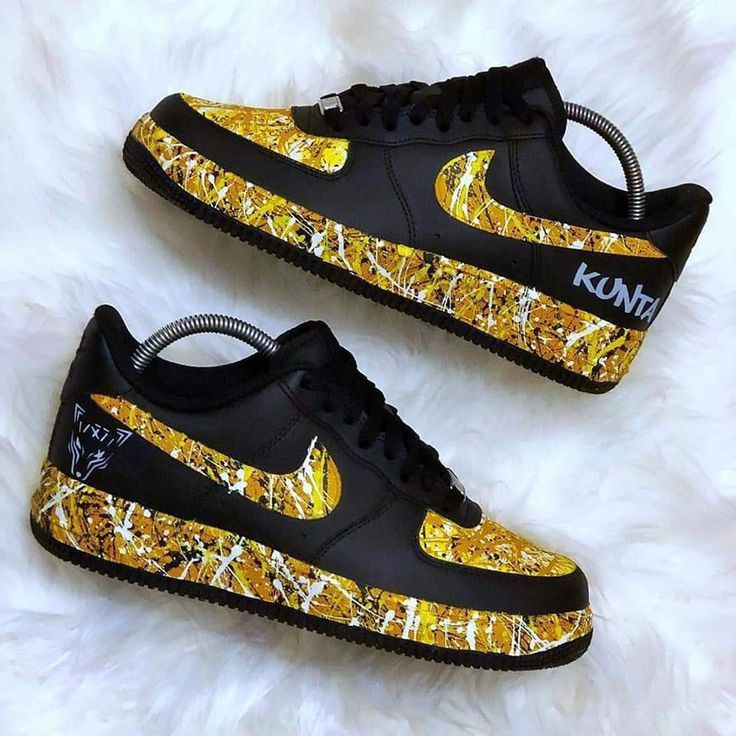 Splatter Pattern Black Gold Custom Air Force 1