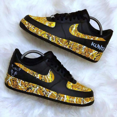 Splatter Pattern Black Gold Custom Air Force 1
