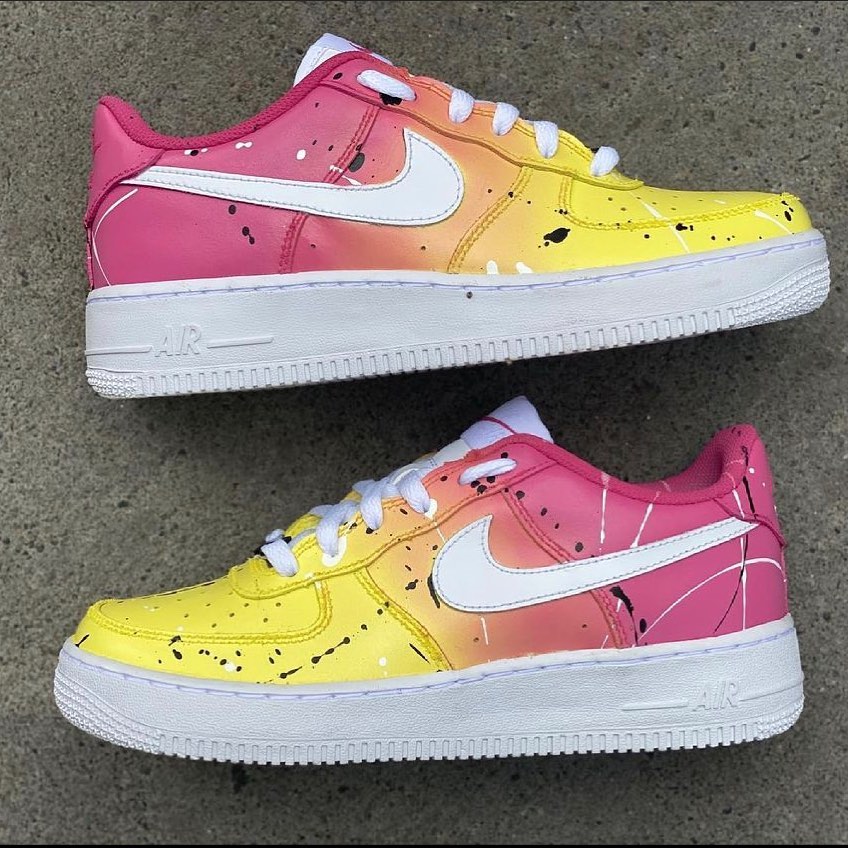 Splatter Pink Yellow Custom Air Force 1