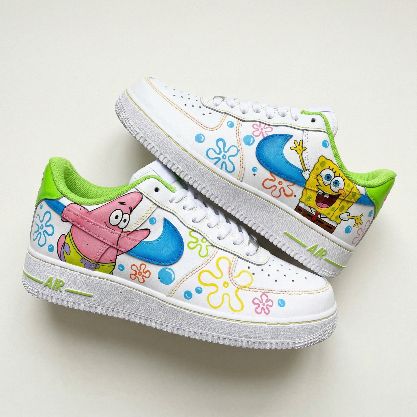 SpongeBob Patrick Cartoon Green Blue Custom Air Force 1