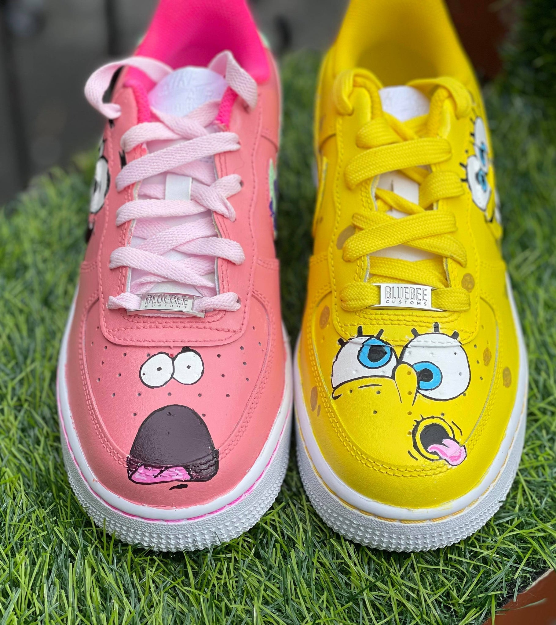 SpongeBob Theme Baby Pink and Yellow Custom Air Force 1